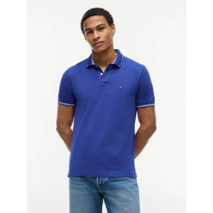 Tommy Hilfiger Stripe Under Collar Pique Polo Shirt